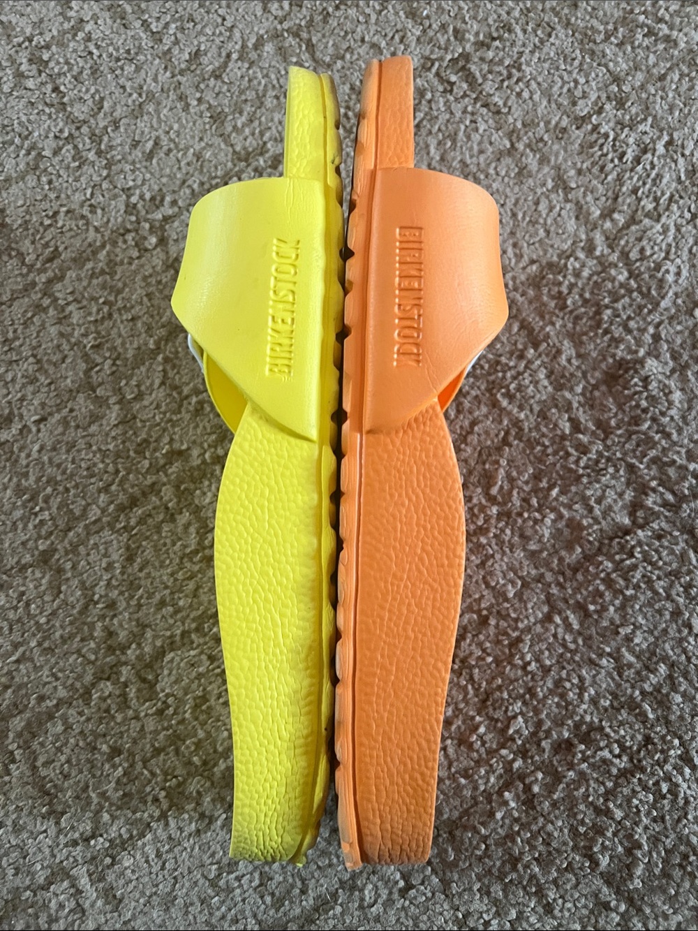 Birkenstock women’s Slide Sandals in Bright Yellow with White Buckles - Picture 11 of 11